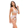 Naya Lace Three-Piece Bra Set with Garter Belt