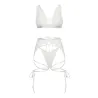 Naya Lace Three-Piece Bra Set with Garter Belt
