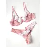 Glinda Mesh Bra Set with Floral Embroidered Trim