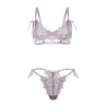 Dahlia Lace Bra and G-String Set with Decorative Ties