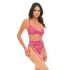 Julia Lace and Mesh Three-Piece Set with Garter Belt