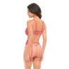 Julia Lace and Mesh Three-Piece Set with Garter Belt