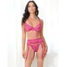 Julia Lace and Mesh Three-Piece Set with Garter Belt