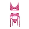 Julia Lace and Mesh Three-Piece Set with Garter Belt