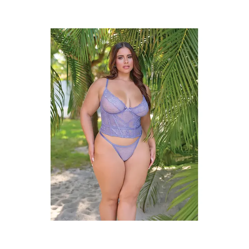 Vanessa Lace and Mesh Bustier with G-String