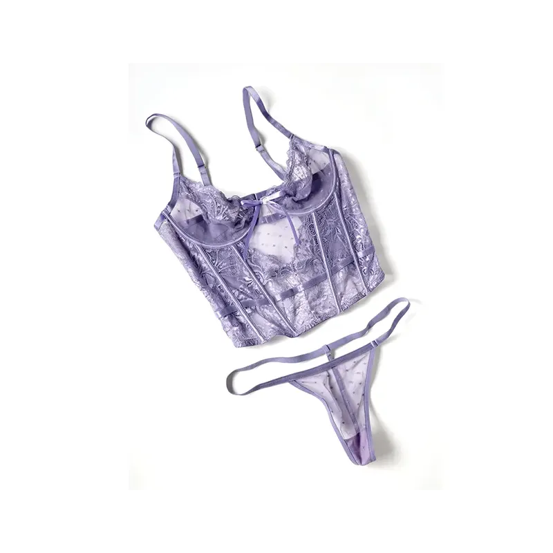 Vanessa Lace and Mesh Bustier with G-String