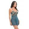 Daphne Embroidered Lace Mesh Babydoll with Crossing Elastics