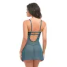 Daphne Embroidered Lace Mesh Babydoll with Crossing Elastics
