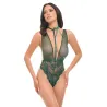 Lucy Lace and Mesh Teddy with Removable Harness