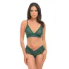 Alessia Soft Cup Lace and Mesh Bra and G-String Set with Ruffle Details