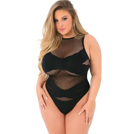 Criss Cross Fishnet Bodysuit
