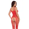 All Heart Crotchless Bodystocking in Red