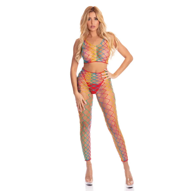 Roy G. Biv Rainbow Bodystocking with Panty