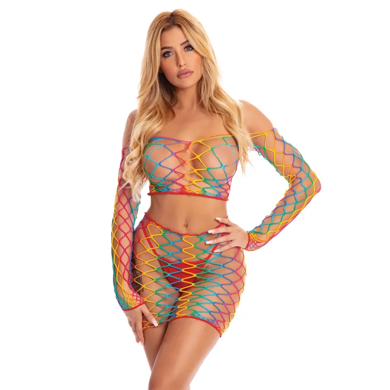 Rainbow Pot of Skirt Set