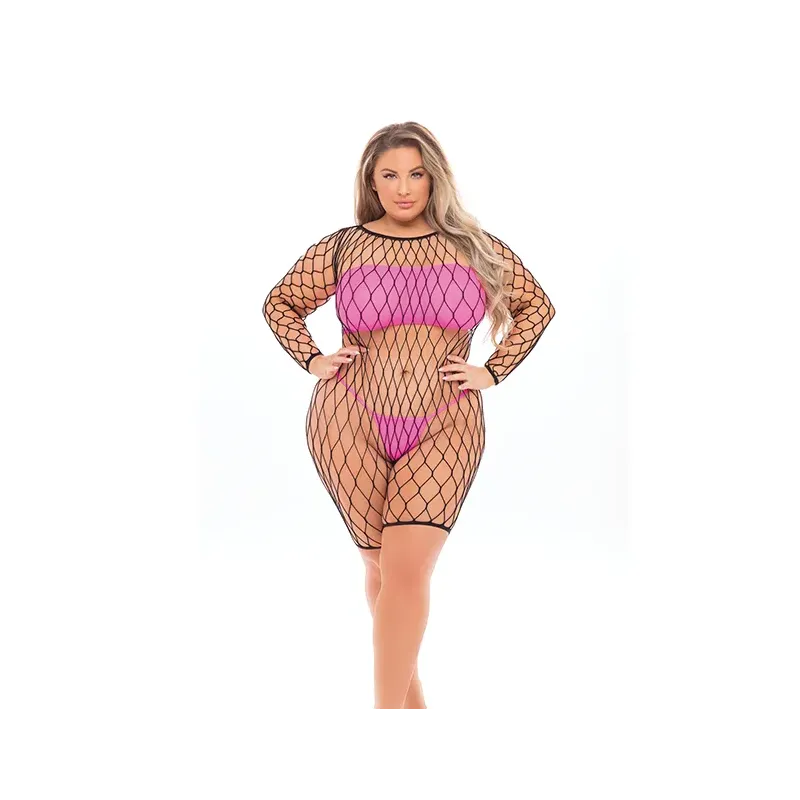 Fishnet Romper, Bandeau Top and G-String Set