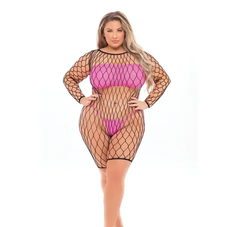 Fishnet Romper, Bandeau Top and G-String Set