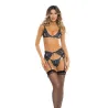 Sneak Peek Bra, Garter Belt and G-String Set