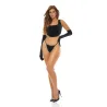 Cropped Zip-Back Corset in Black