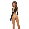 Cropped Zip-Back Corset in Black