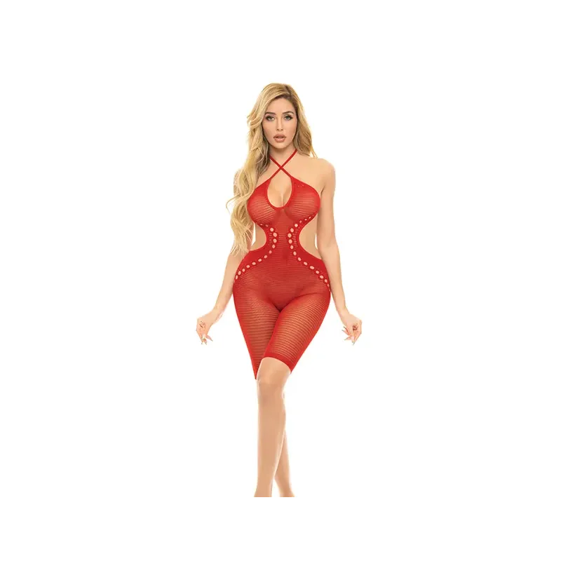 Fill Me In Bodystocking in Red