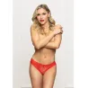 Lace Panty with Heart Cutout Back and Pearl Chain Detail