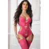 Garter Halter Teddy with Wired Cups and Stockings