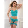 Studded Bustier with Hiphugger Panty and Garters