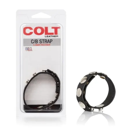 Leather Cock and Ball Strap with 5 Snap Fasteners