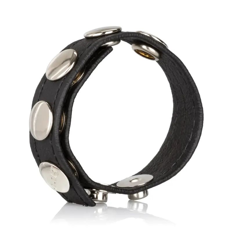 Leather Cock and Ball Strap with 5 Snap Fasteners