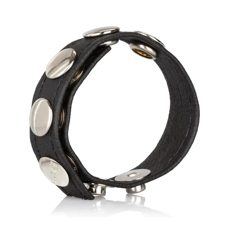 Leather Cock and Ball Strap with 5 Snap Fasteners
