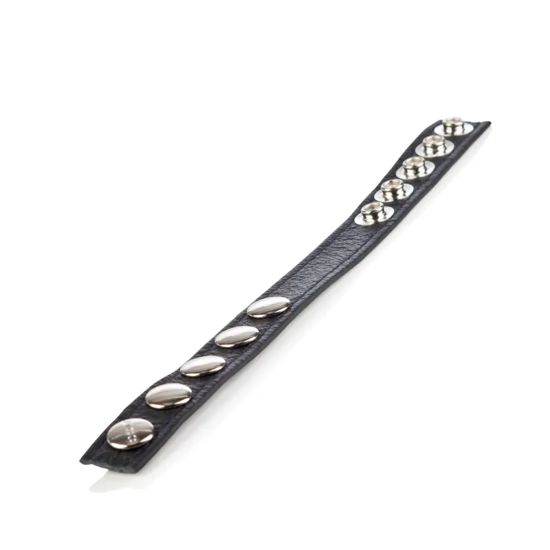 Leather Cock and Ball Strap with 5 Snap Fasteners
