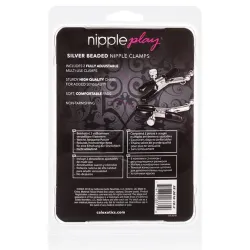 Silver Beaded Nipple Clamps with Adjustable Screw Grip