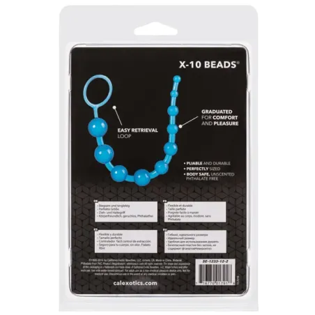 X-10 Graduated Anal Beads in Blue
