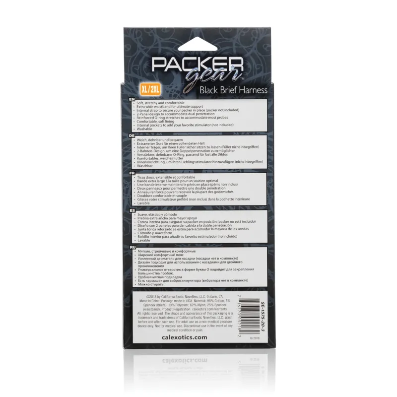 Packer Gear Brief Harness with Bullet Pocket in Black XL/2XL