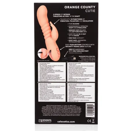 Rabbit Vibrator with Thrusting Shaft and Flickering Stimulator
