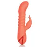 Rabbit Vibrator with Thrusting Shaft and Flickering Stimulator