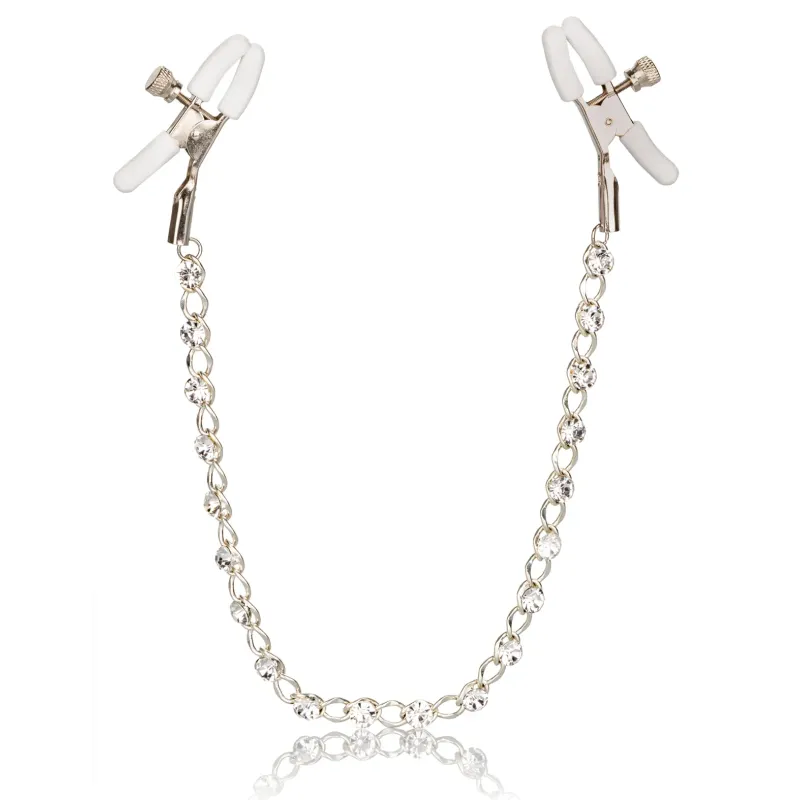 Crystal Chain Nipple Clamps with Adjustable Tension