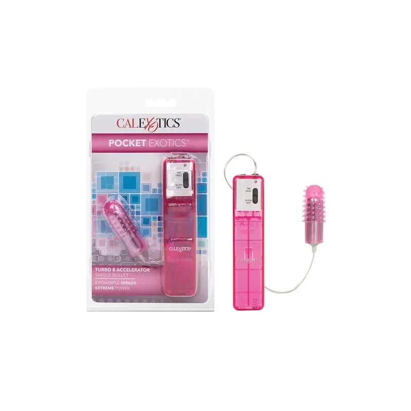 Turbo 8 Accelerator Bullet Vibrator with Tickler Sleeve