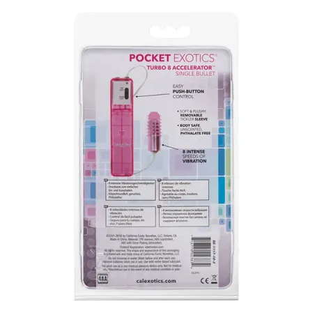 Turbo 8 Accelerator Bullet Vibrator with Tickler Sleeve
