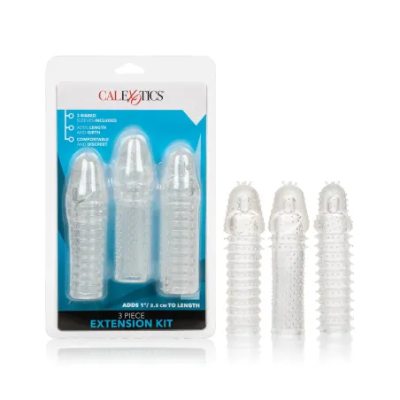 Vibrating Penis Extension Sleeve Kit in Clear