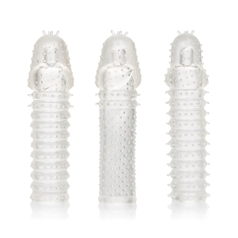 Vibrating Penis Extension Sleeve Kit in Clear