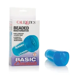 Beaded Vibrating Masturbator with TPR Sleeve