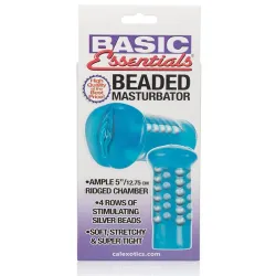 Beaded Vibrating Masturbator with TPR Sleeve