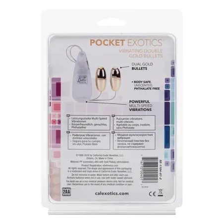 Double Bullet Vibrator with Multi-Speed Gold Finish