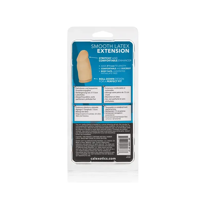 3 Inch Vibrating Latex Extension Sleeve in Ivory