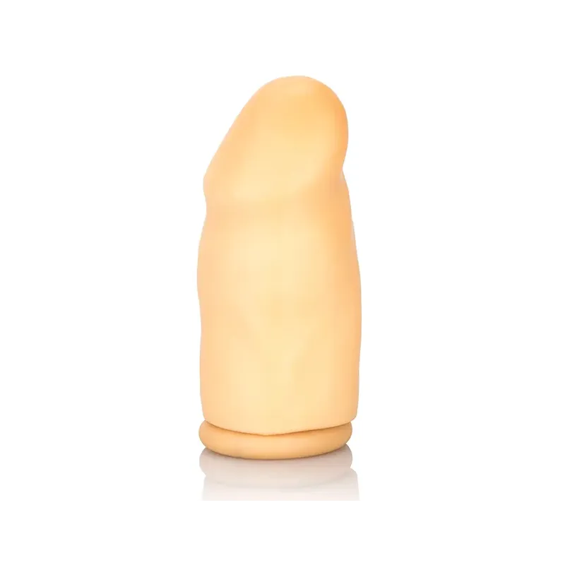 3 Inch Vibrating Latex Extension Sleeve in Ivory