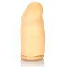 3 Inch Vibrating Latex Extension Sleeve in Ivory