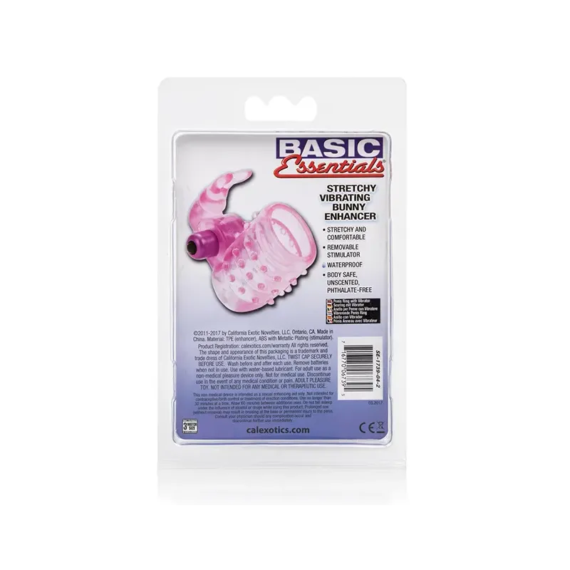 Stretchy Vibrating Bunny Cock Ring with Removable Stimulator