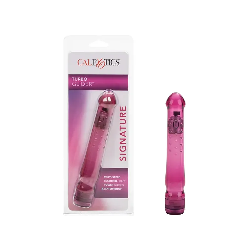 Turbo Glider Textured Vibrator in Red