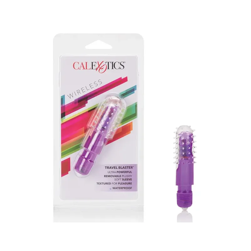 Waterproof Travel Vibrator with Removable Nubby Sleeve